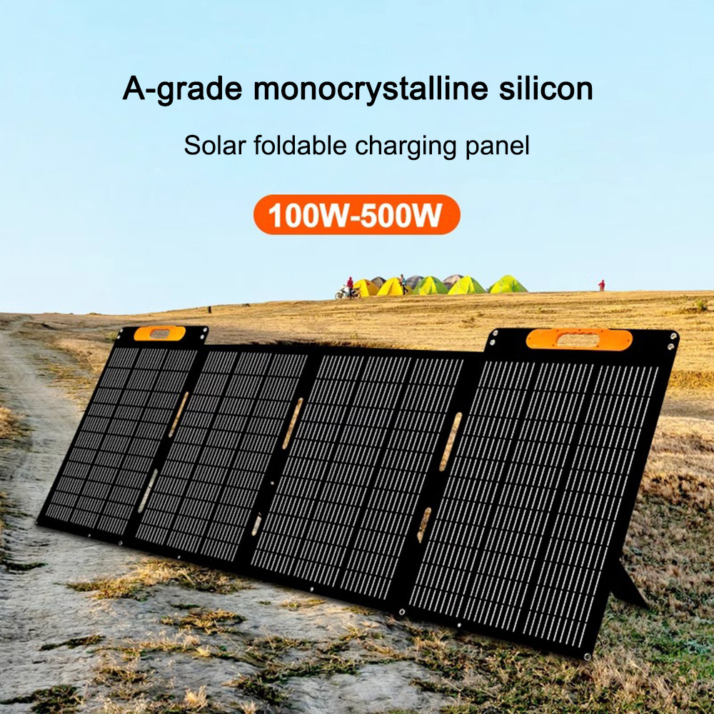 Outdoor Sunpower Foldable Solar Panel Cells 100W 200W 400W 500W USB Portable Solar Charger Battery for Traveling Camping Hiking