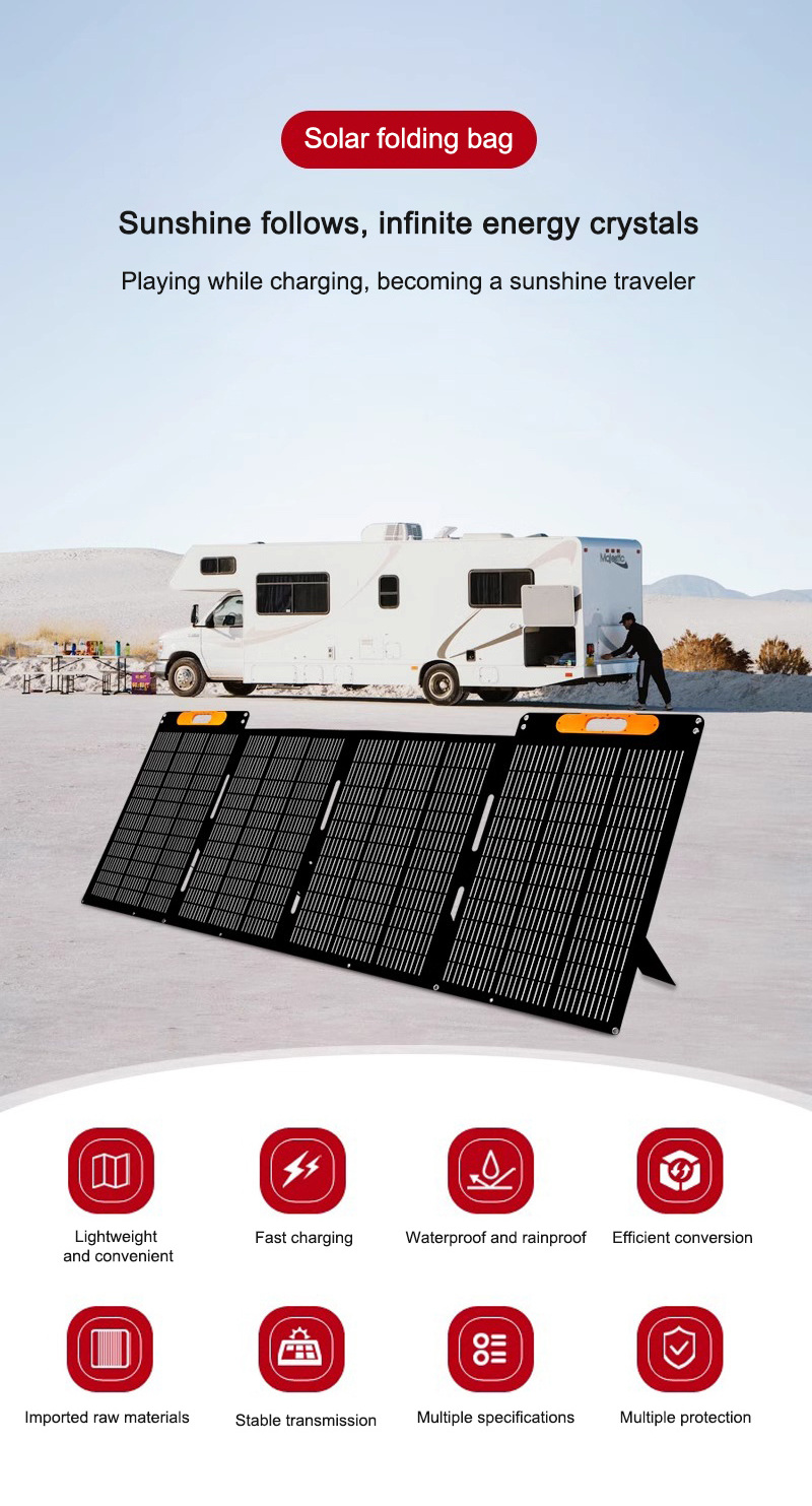 Outdoor Sunpower Foldable Solar Panel Cells 100W 200W 400W 500W USB Portable Solar Charger Battery for Traveling Camping Hiking