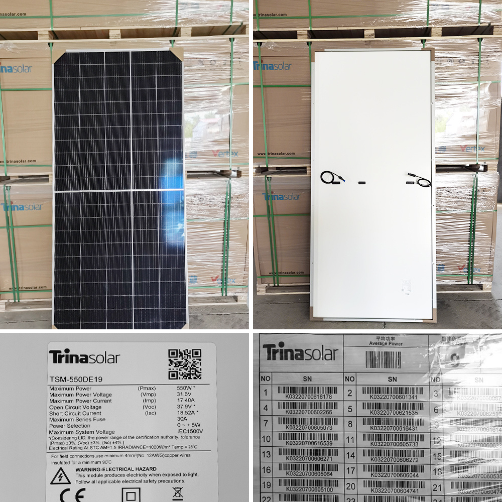 Trina Solar Panels 435W 500W 550W 600W 670W Monocrystalline Silicon Photovoltaic Solar Power Panels PV Module US Stock