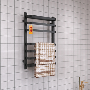 EVIA 7 Drying Bars Aluminum Wall Mounted Black Bathroom Electric Towel Rack