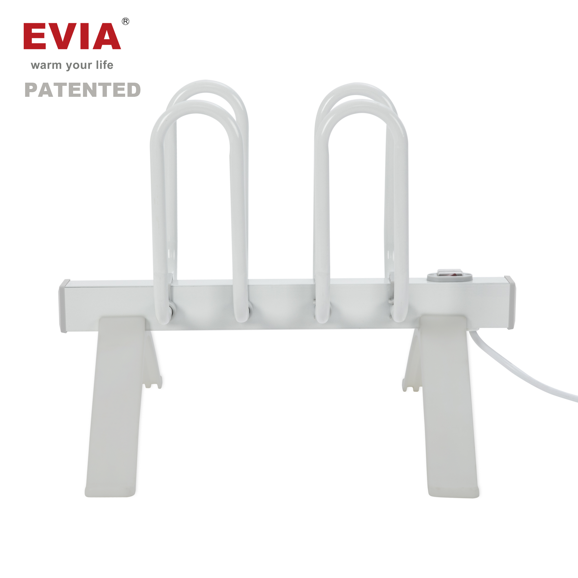 EVIA 2 Pair White Shoe Dryer Electric Boot Drying Rack Portable