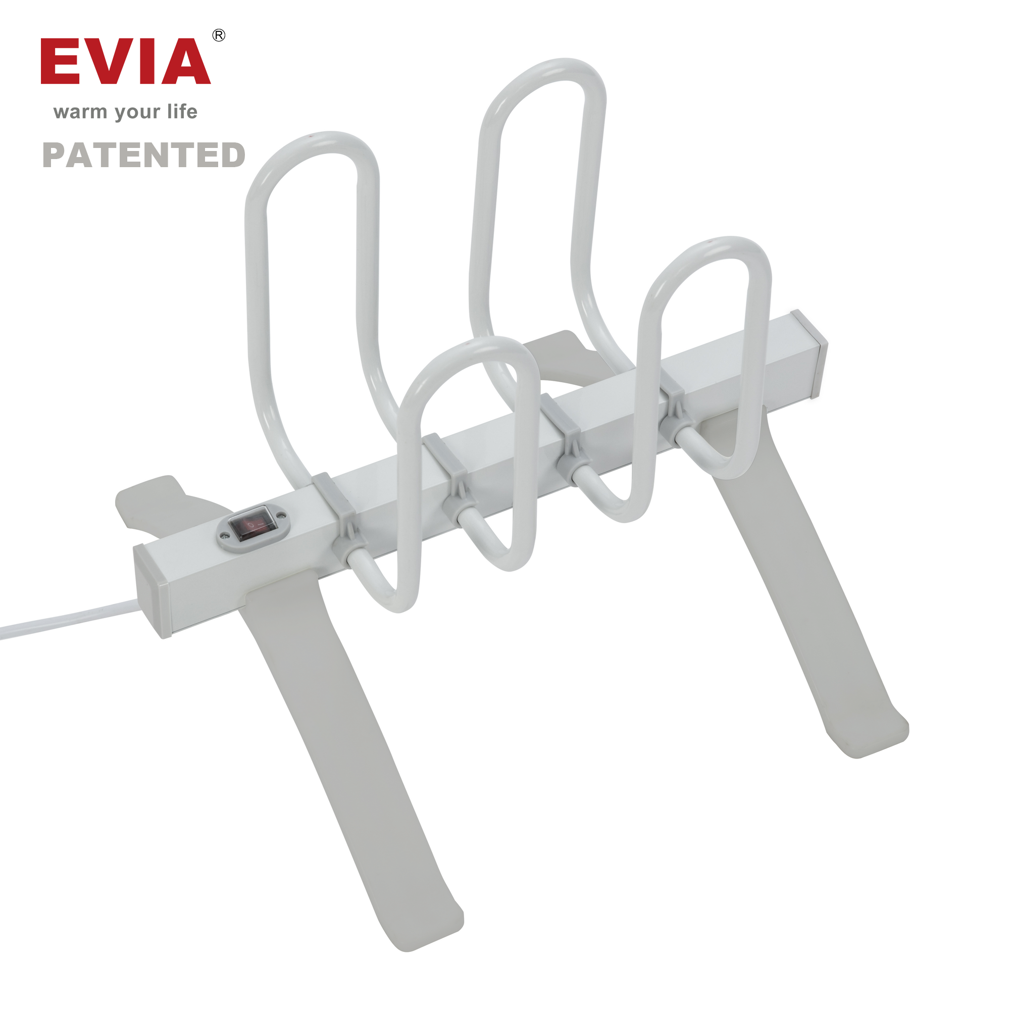 EVIA 2 Pair White Shoe Dryer Electric Boot Drying Rack Portable