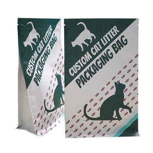 Custom printed resealable zip lock pet dog food bag flat bottom pouch with matte surface cat food packaging bag