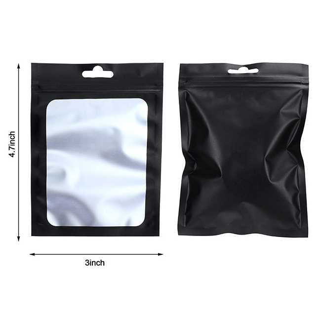 Custom resealable Storage Coffee Beans Food Smell Proof Zip lock Aluminum Foil plastic Mylar Packaging Bags with Clear Window