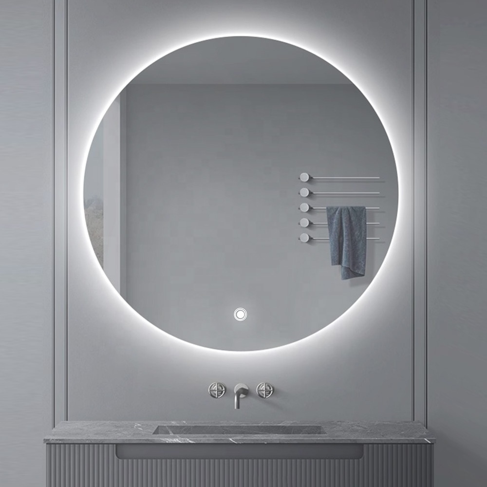 Round Bathroom Waterproof LED mirror with Touch Sensor And Magnifying Glass