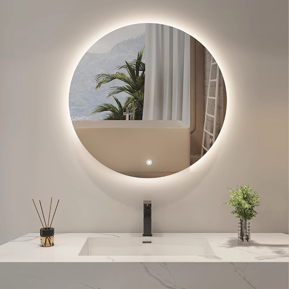 Round Bathroom Waterproof LED mirror with Touch Sensor And Magnifying Glass