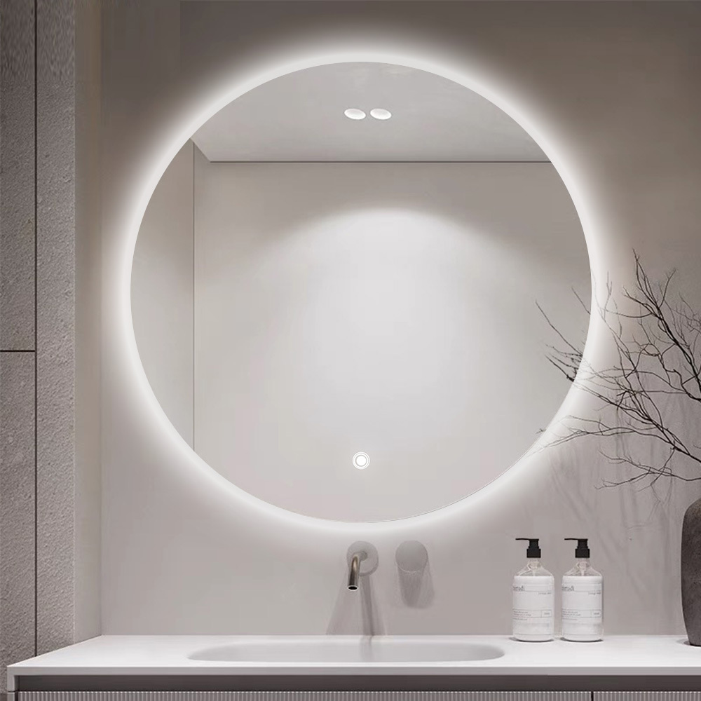 Round Bathroom Waterproof LED mirror with Touch Sensor And Magnifying Glass