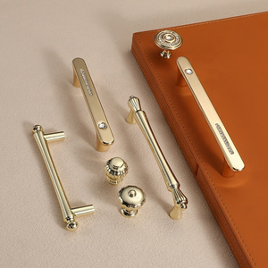 Bright Gold Zinc Alloy Cabinet Wardrobe Door Handle Kitchen Cabinet Pull Handle gold knobs for cabinets and drawers