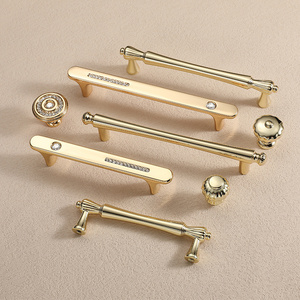 Bright Gold Zinc Alloy Cabinet Wardrobe Door Handle Kitchen Cabinet Pull Handle