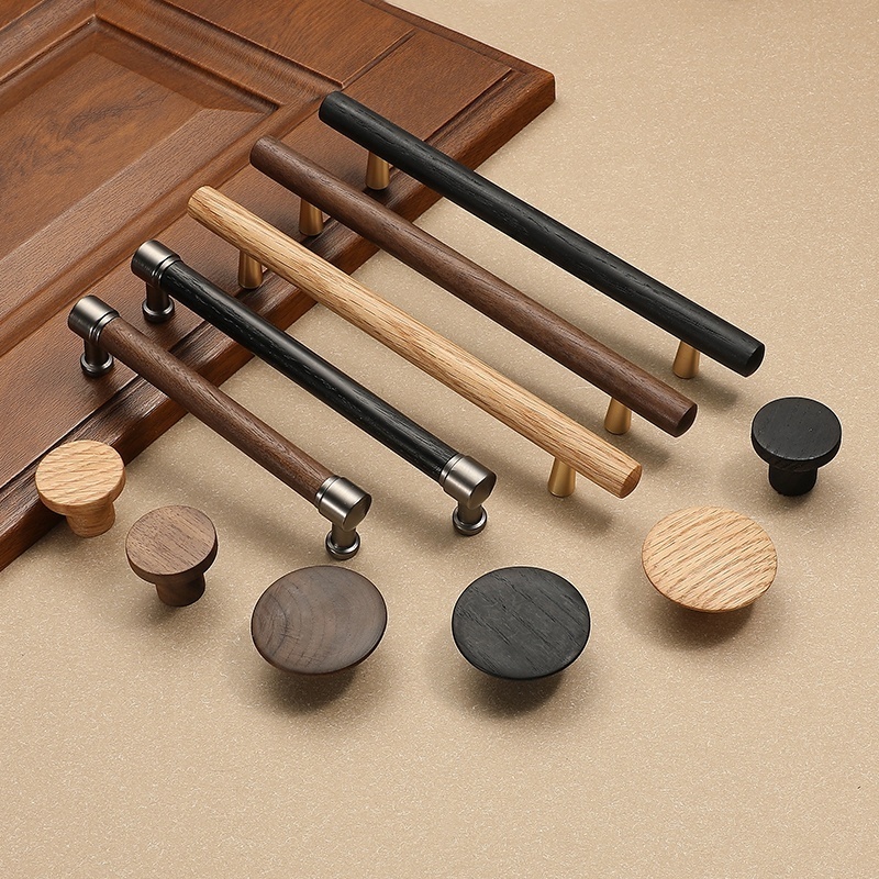 decorative modern Wood Cabinet Door Handle Wardrobe Handle natural  unique drawer  wood knobs