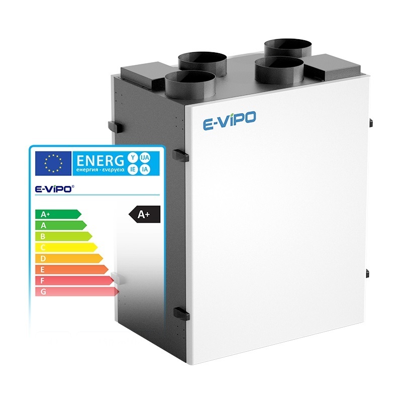 E-VIPO High Efficiency Heat Energy Recovery Ventilation Residential Hvac System Bypass Freecooling Auto Erv Hrv Air Recuperator