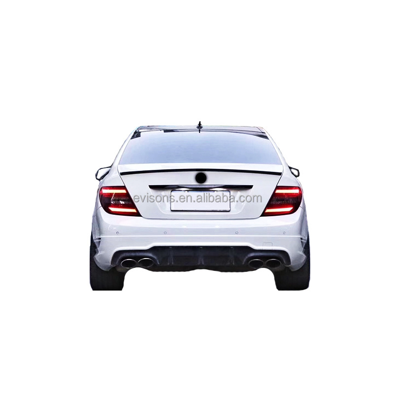 Upgrade to C63 AMG model body kit for Mercedes benz C-class W204 include front rear bumper side skirt rear diffuser with tips