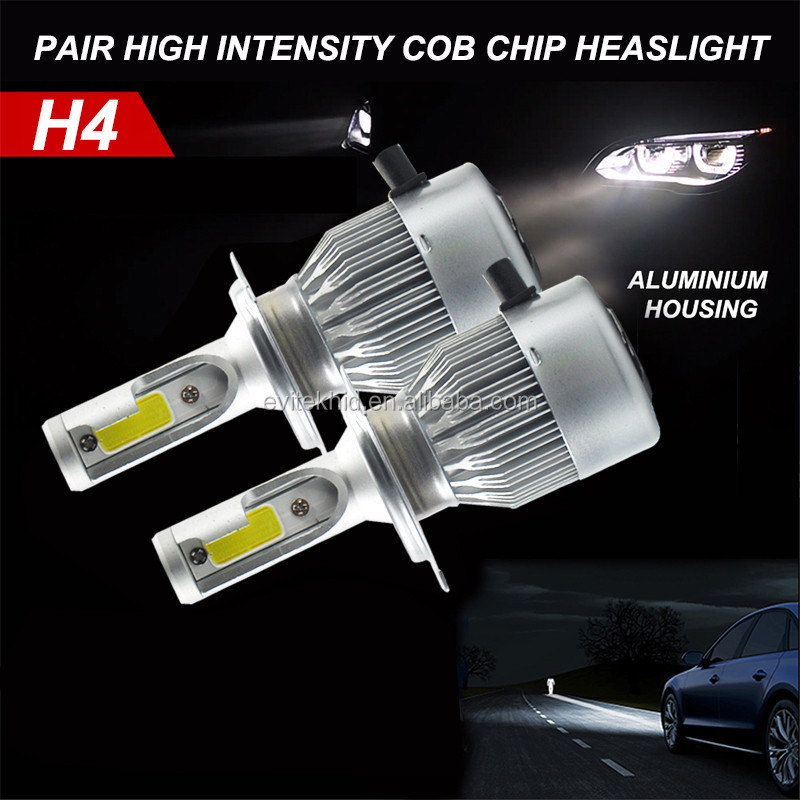 Factory Price 36W 3800LM COB yellow 8000 lumen motorbike Led H4 All in One Led H4 Car Led Headlight dual color C6 6000K