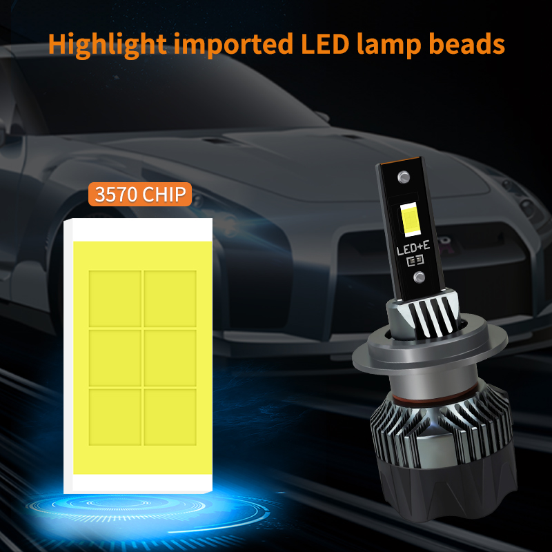 EVITEK New Arrival Accesorios Para Auto XM270 50W 6000LM  6000k H7  9005 9006 h4 Led Headlight Car Accessories For 12V Car