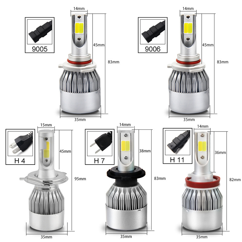 H4 H7 H13 H1 C6 LED headlight bulb 36W 3800LM 6000K car led light bulb