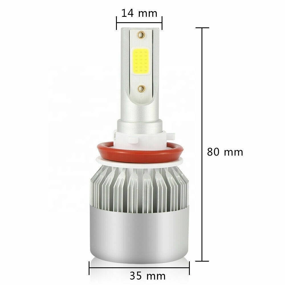 36W 8000LM 6000K HB3 HB4 880 H11 H7 H13 9005 9006 High power chip C6 LED Headlight Bulbs