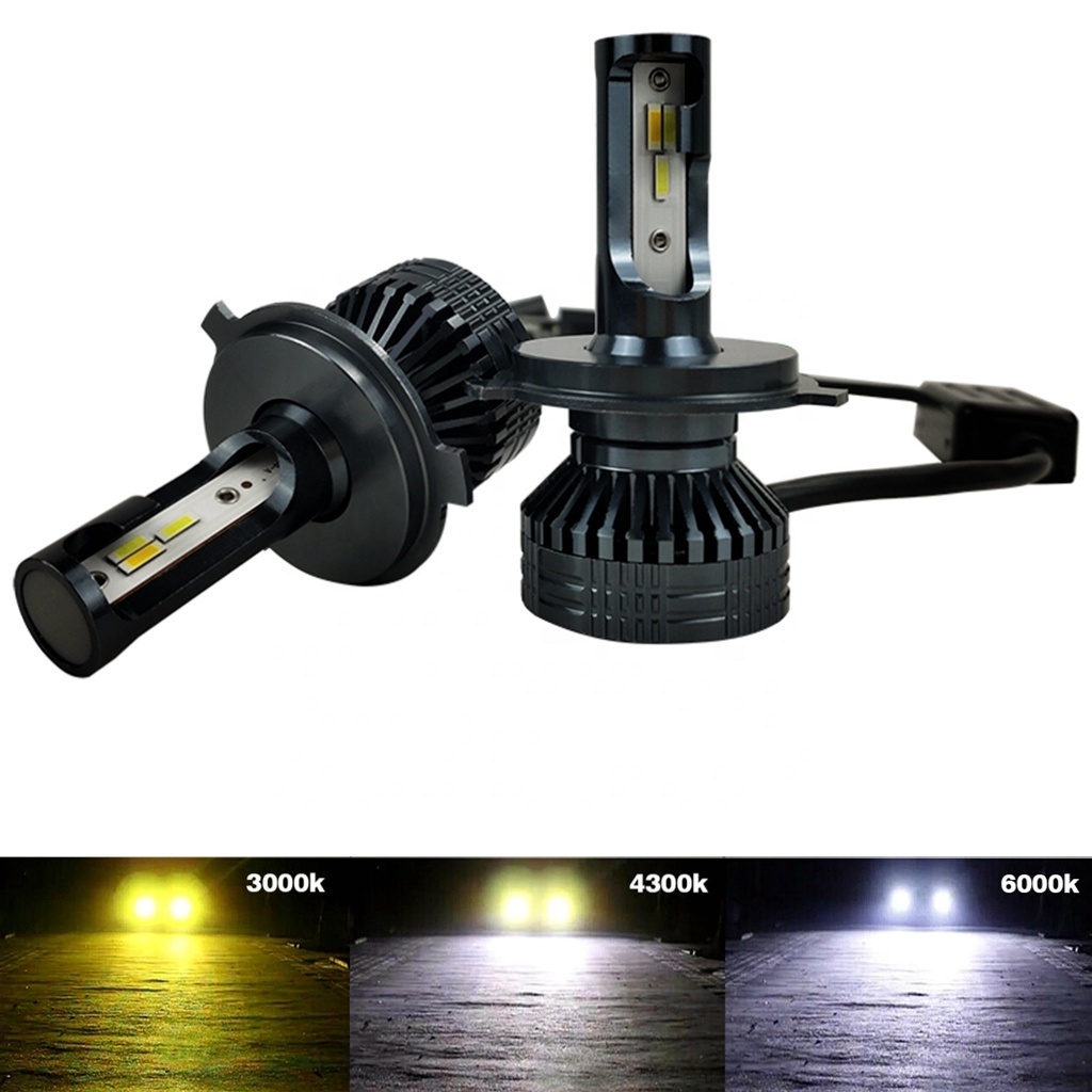 Guangzhou Evitek New design Three Colors LED Car fog Headlight h4 h7 h11 h13 9005 9006 9007 3 colors CSP led headlight bulb