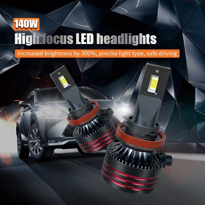 Super High Power 140W Auto Lighting System M8 LED Headlight Bulb 16000LM  fog lamp H7 H4 Car Light Bulb for All Car