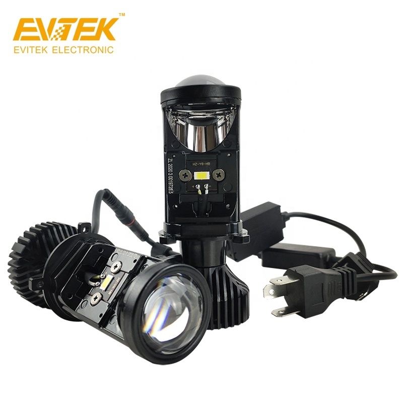 EVITEK Mini Led Projector Headlight 6000K Car Led Headlight H4 Y6 Projector Bi Led H4 100W 10000LM H4 All Cars 12V 50000 Hours