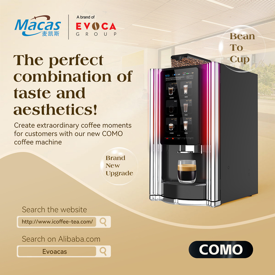 Touch Screen Cappuccino Latte Mocha Tea Vending Machine Freshly Ground Coffee for Hot Drinks 9 Beverages for Tea Lovers