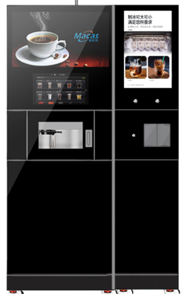 Big Commercial Coffee Vending Machine with Inner Ice Maker New Business Idea to Make Money at Pump Water/tap Water