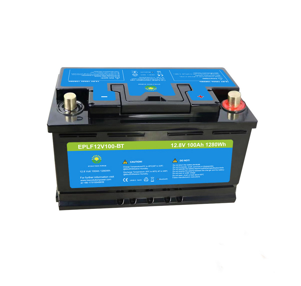 Waterproof Deep cycle 12V lifepo4 battery pack 12.8V 100ah Lifepo4  battery for RV camping car motorhome Caravan battery