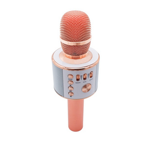 Home Family KTV Aluminium alloy Microphone Portable Gold Wireless Professional Karaoke Mini USB Handheld Microphone