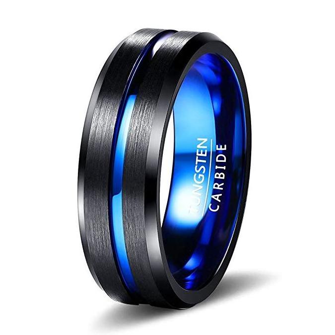 Wholesale 8mmTungsten Carbide Ring Matte Finish Beveled Wedding Engagement Anniversary Ring Band for Women  Men