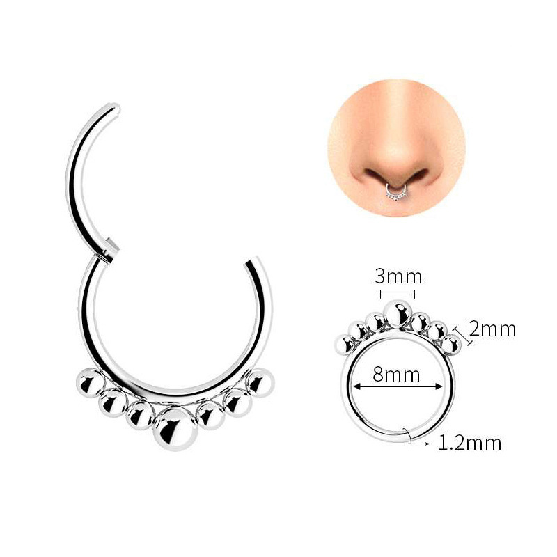 Evorte Surgical Septum Clicker Nose Ring For Pierced Nose Clip On Nose Piercing Tarnish Free Ear Piercing Body Jewelry Wholesale