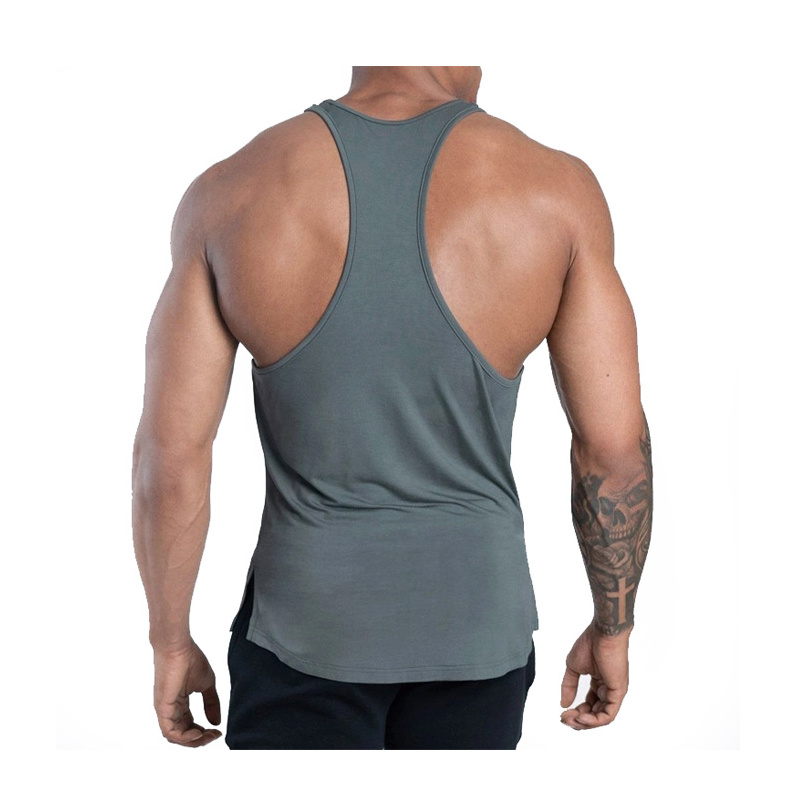 Gym Fitness Wear 2024 Polyester Material Solid Color tank top High Quality Wholesale Best Design Sleeveless Men Tank Top