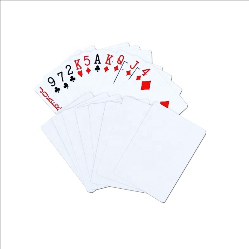 DIY Customized Logo Single Side White Poker Cards Sublimation Blank Playing Card with Printable Box