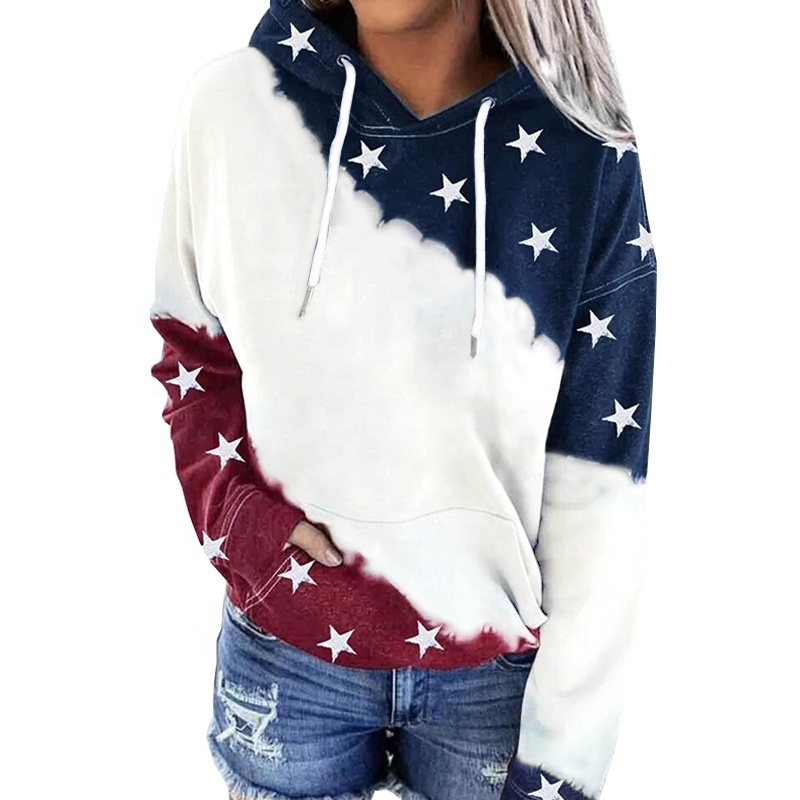 Factory Outlet Wholesale Custom Made Design Bleach Sweatshirt Sublimation Blank Faux Bleach Pullover Hoodie