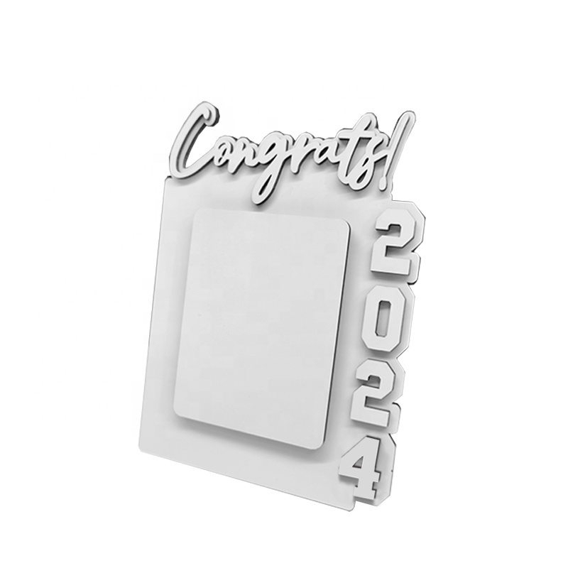 Graduation Gift 3D Steric Customized Logo Congratulations 2024 Photo Slate Sublimation Blank Congrats 2024 Photo Frame