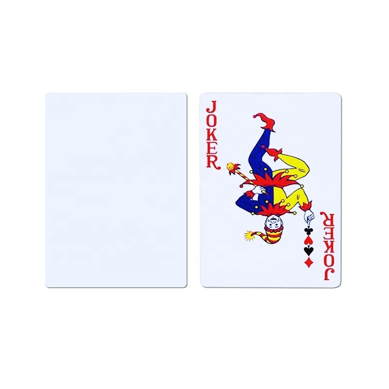 DIY Customized Logo Single Side White Poker Cards Sublimation Blank Playing Card with Printable Box