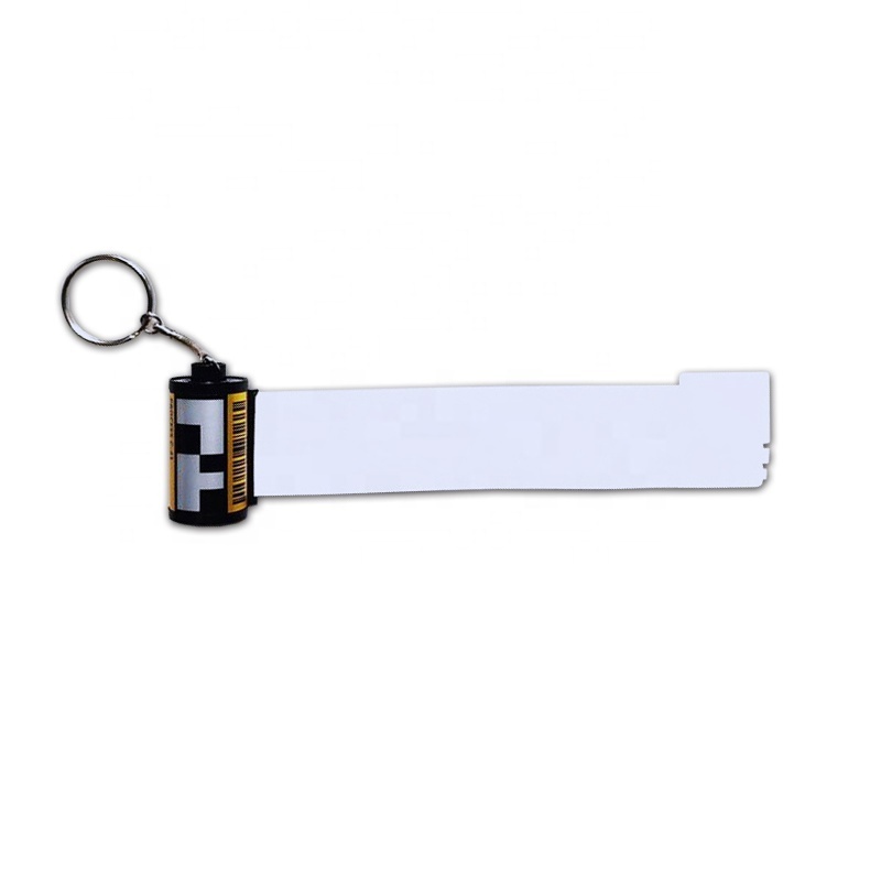 Customized Design Photo Camera Roll Keychains Sublimation Blank Loving Memory PET Camera Film Keychain