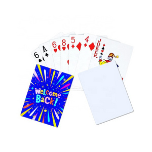 DIY Customized Logo Single Side White Poker Cards Sublimation Blank Playing Card with Printable Box