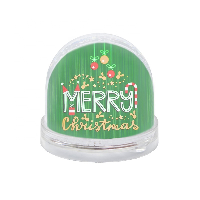 Customized Logo Xmas Decoration Gift Snow Globes with Photo Insert Sublimation Blank Christmas Snow Globe