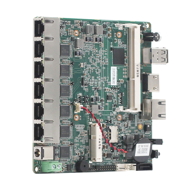 6 lan ports firewall router High Performance mini pc motherboard with J1900 processor support EMMC