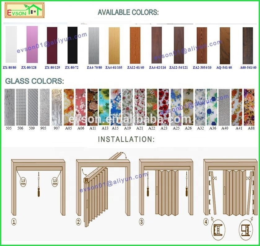 Honeycomb PVC Folding Accordion Door With Locks