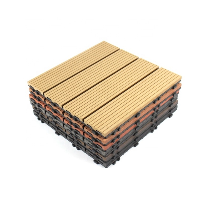 Interlocking Outdoor Deck Tiles WPC DIY Floor Wood Plastic Tiles