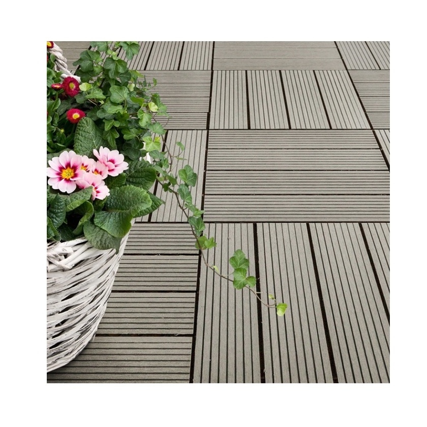 Interlocking Outdoor Deck Tiles WPC DIY Floor Wood Plastic Tiles