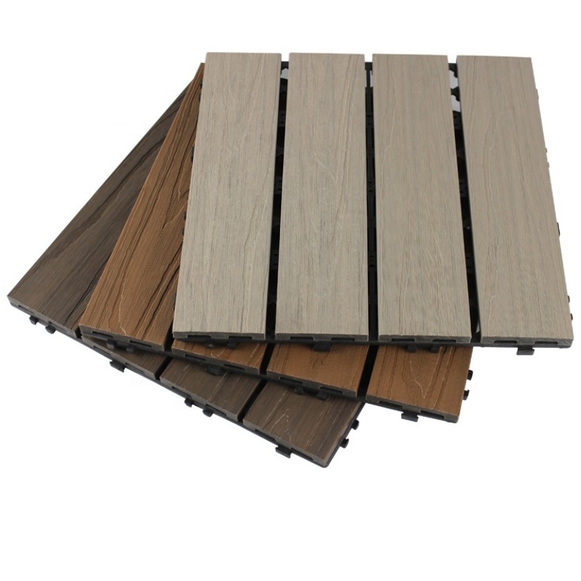 Interlocking Outdoor Deck Tiles WPC DIY Floor Wood Plastic Tiles