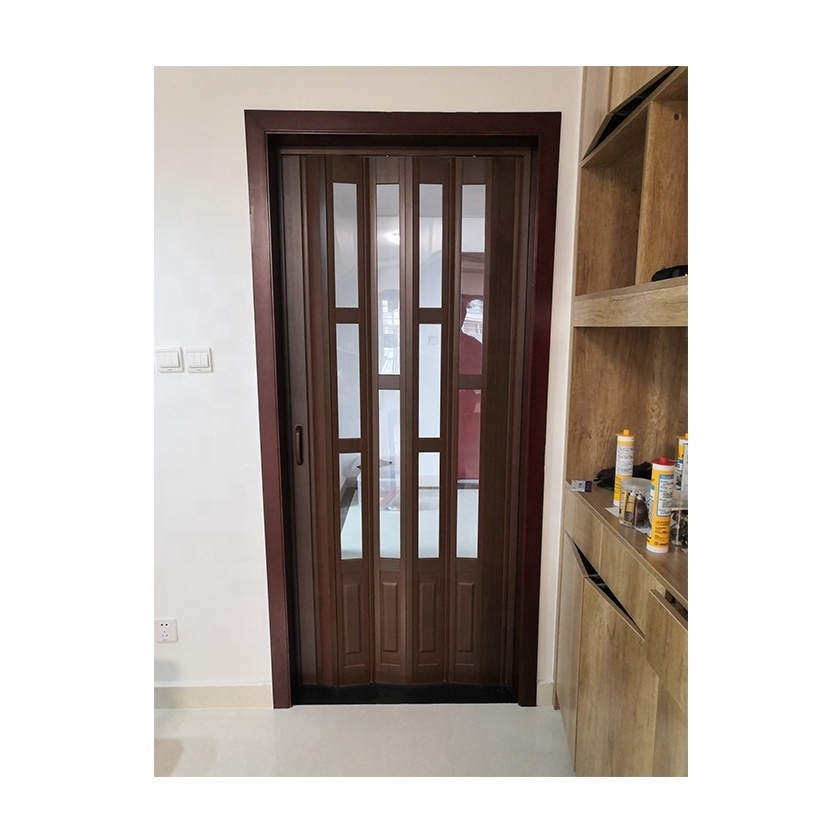 PVC Harmonika Porte Wooden Sliding Door