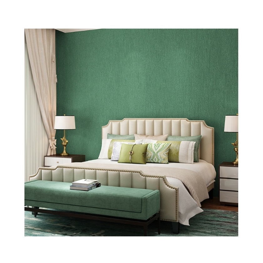 Washable 3D Bedroom Wallpaper Green