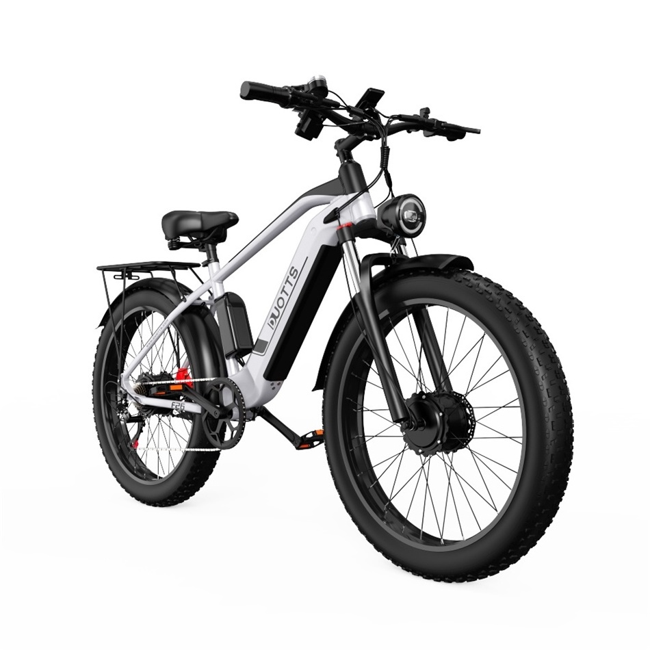 EU Europe Warehouse DUOTTS F26 Fat Tire Ebike 750w*2 7 speed 26 inch e bikes Full Suspension Electric Mountain Bike