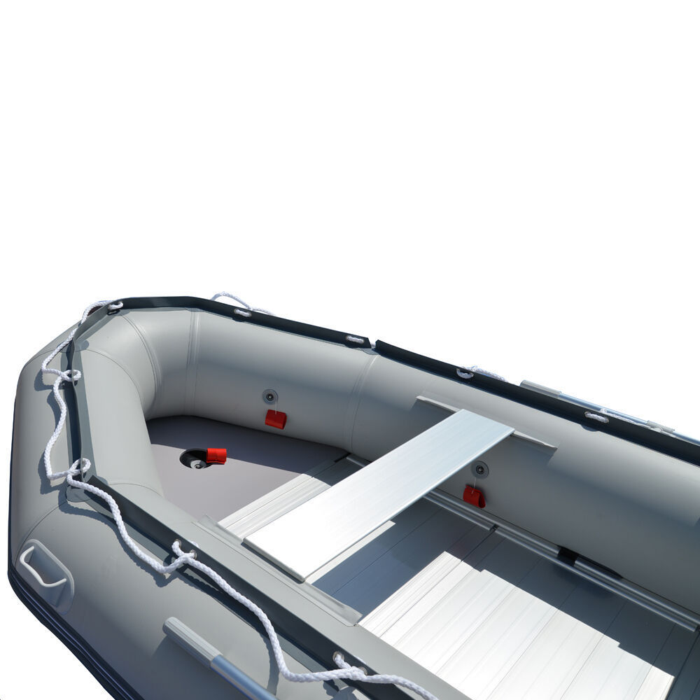 New Condition Aluminum Floor Gray 12.5ft Inflatable Boat Inflatable Dinghy Rescue & Dive Raft Fishing Boat