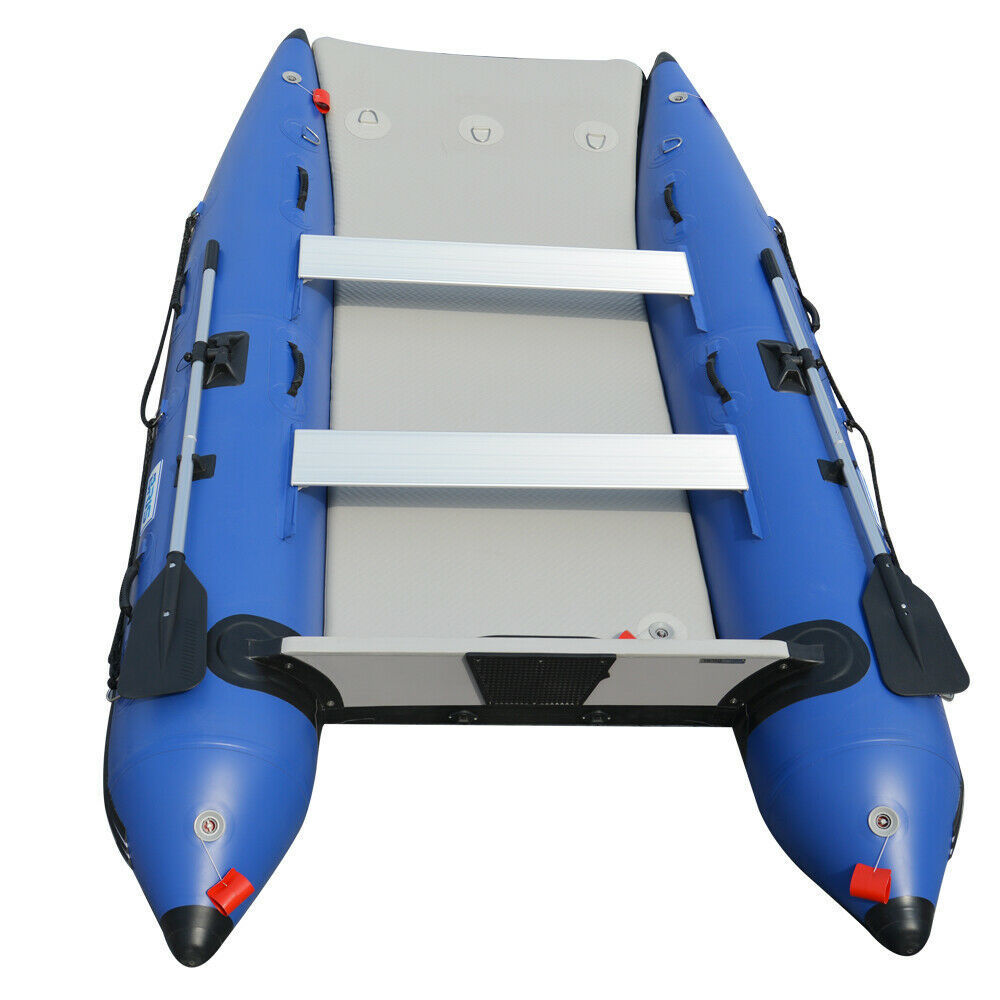 Sporty Stable High-pressure Drop Stitch Air Floor 11 ft Inflatable Catamaran Inflatable Boat Dinghy Mini Cat Boat Blue