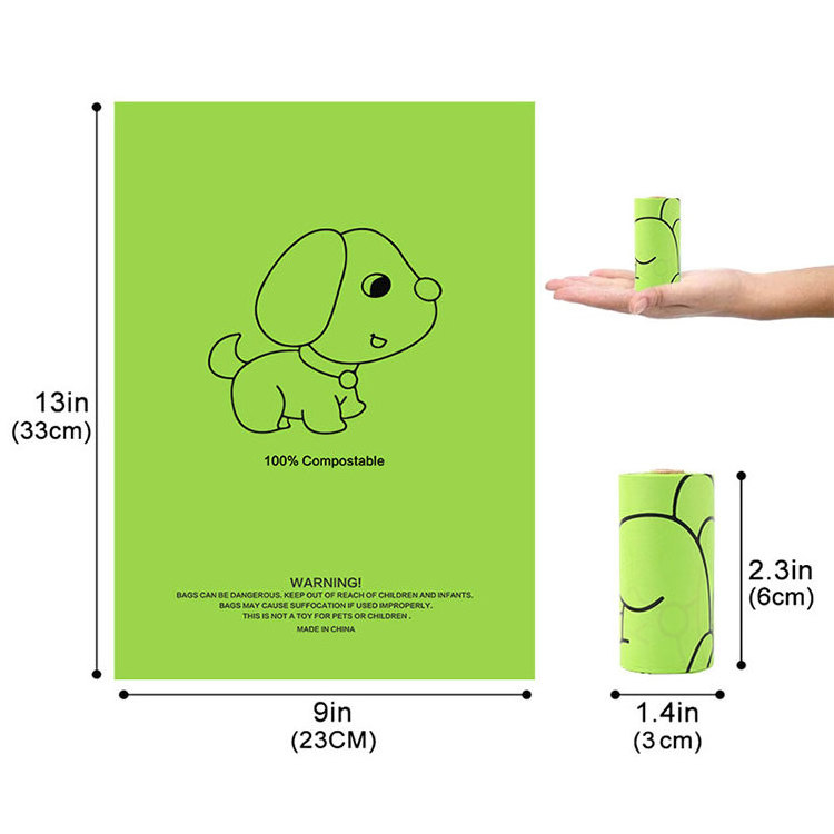 Mascotas Custom Logo Eco Friendly Biodegradable Dog Poop Bags Scented Dog Waste Poop Bag