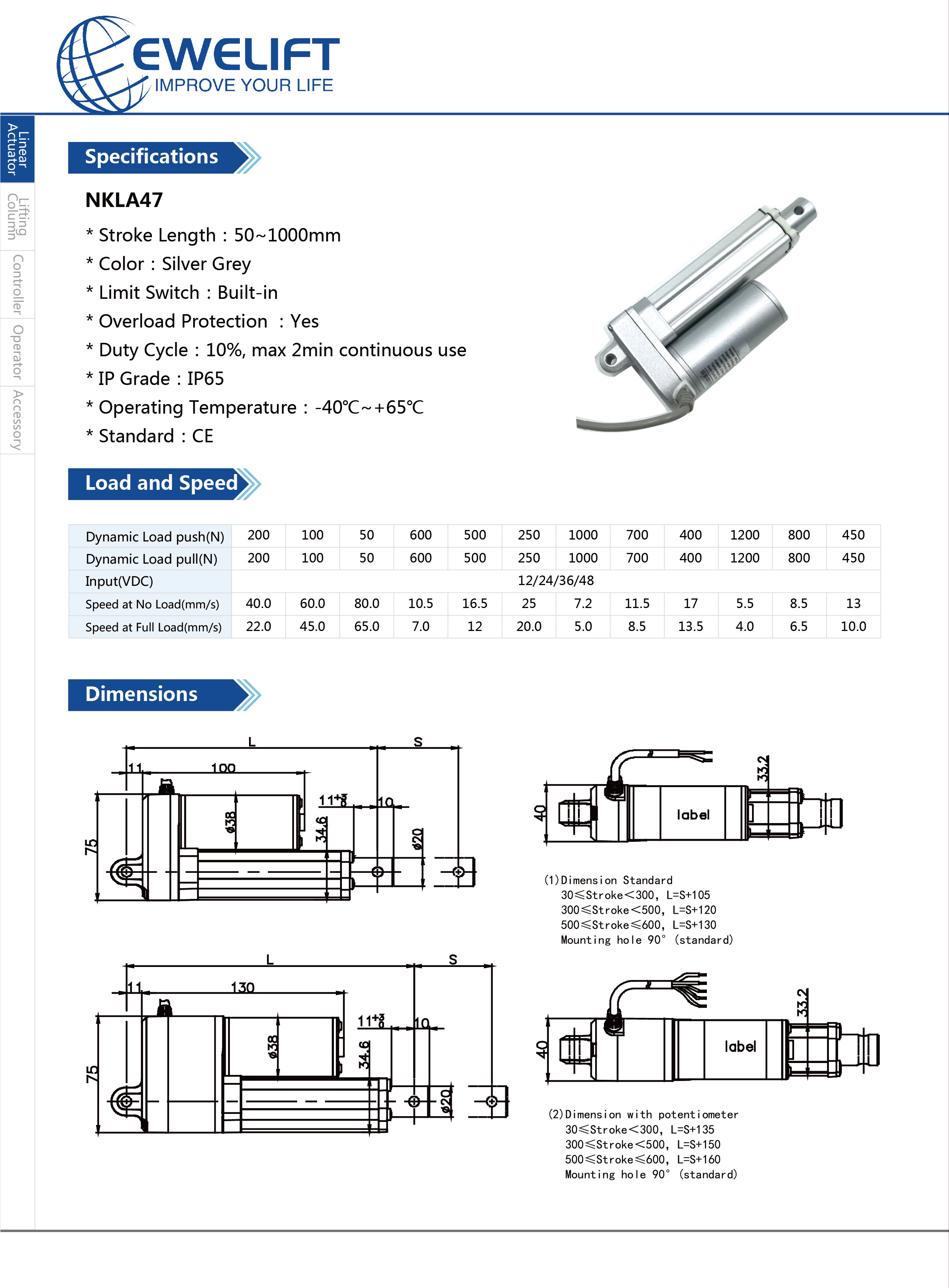 dc 12v linear actuator 100mm internal limit switch mini micro 24v  4mm/s 150n electric linear actuator lift motor actuator