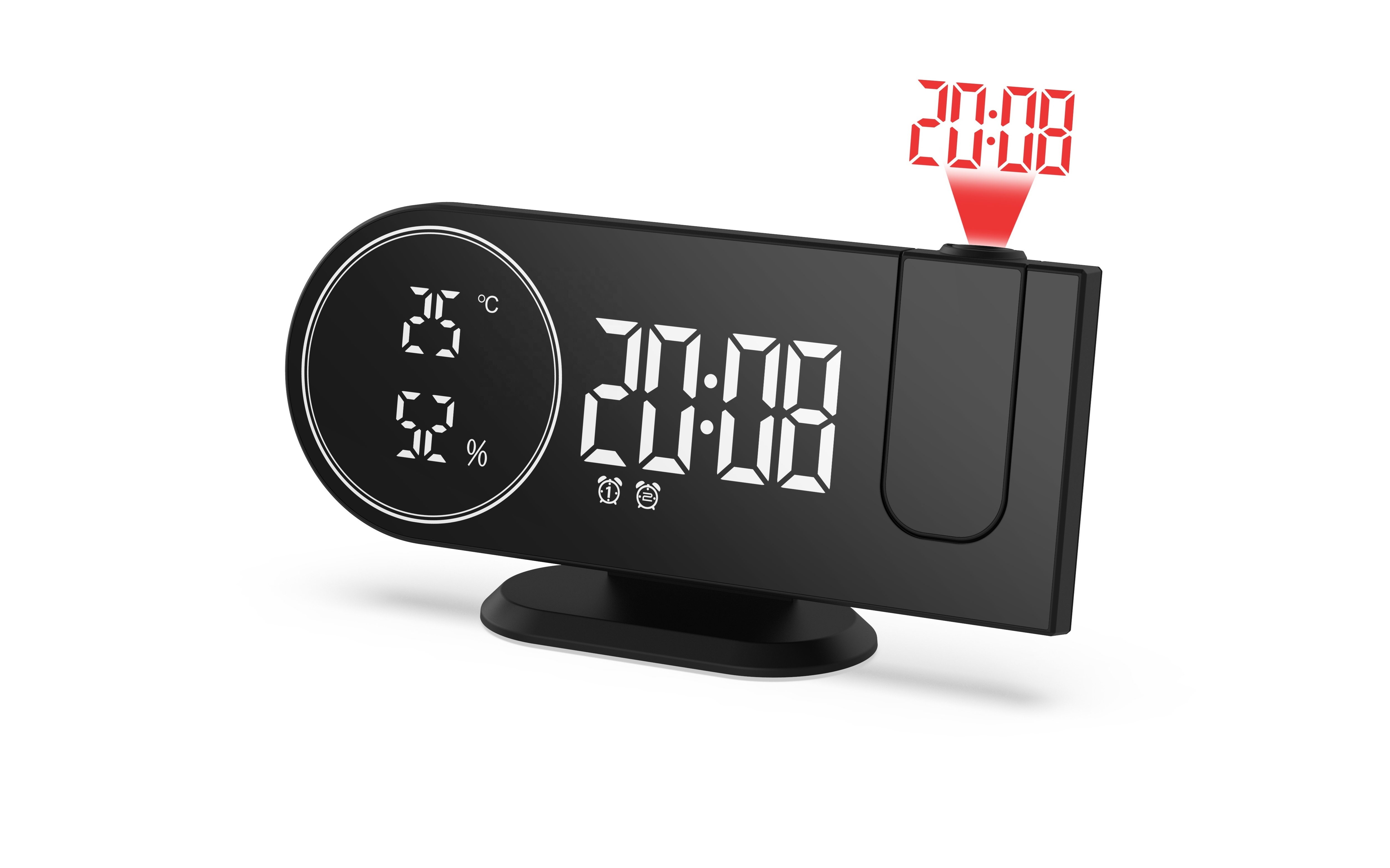 Projection Digital Alarm Clock for Bedroom 2022 Newest Radio Alarm Clock with Projection on Ceiling USB Charger Ports Dual Alarm